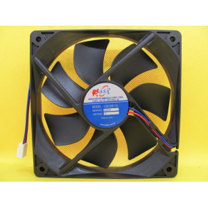 12025S-12 - Ventilador 120mm x 120mm x 25mm 12VCC, 3 fios, mancal com bucha, com terminal